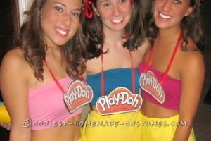 Ligeros y lindos disfraces de play-doh de última hora para grupo de niñas