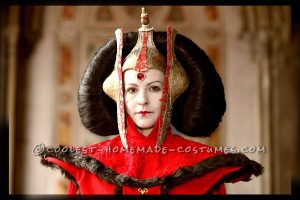 Impresionante disfraz de Halloween de la reina Amidala hecho a mano