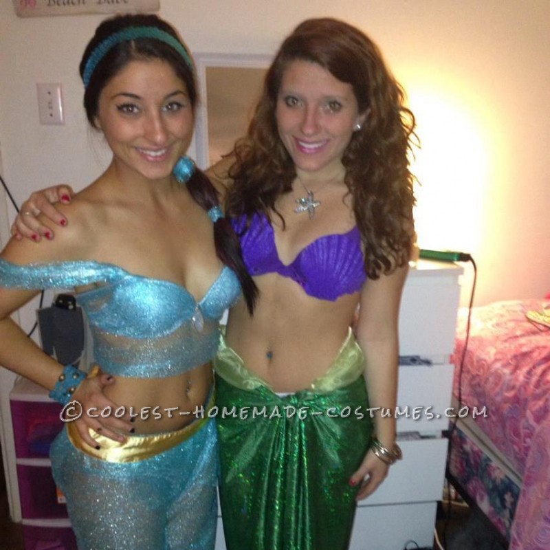 Disfraces de Halloween caseros de jazmín y Ariel