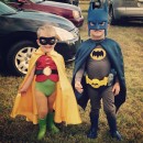 Disfraces infantiles de parejas de Batman y Robin de los años 60