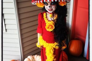 Precioso disfraz de Dia De Los Muertos para niña