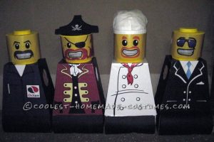 Cool Homemade Lego Minifig Disfraz de grupo de Halloween