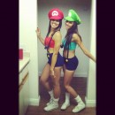 Disfraz de pareja de Mario y Luigi sexy y sencillo para mujer