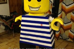 Genial disfraz de grupo hecho en casa Minifiguras y bloques LEGO