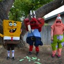 Genial disfraz de grupo de Bob Esponja hecho por ti mismo