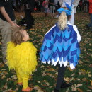 Disfraces de pollo y pájaro azul de hermano y hermana