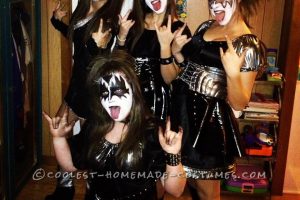 Disfraz de grupo sexy de KISS para niña