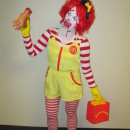 Traje espeluznante del asesino en serie Ronald McDonald