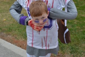 Disfraz de Halloween de jugador de fútbol sin cabeza de bricolaje aterrador