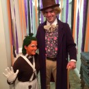 Gene Wilder Willy Wonka con el traje original de Oompa Loopma