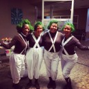 Genial disfraz de grupo Oompa Loompa