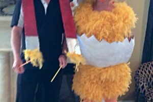 Divertido disfraz de Halloween de pareja con imán de pollo y pollo