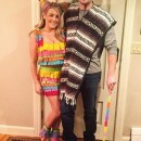 Disfraz de piñata mexicana para una pareja