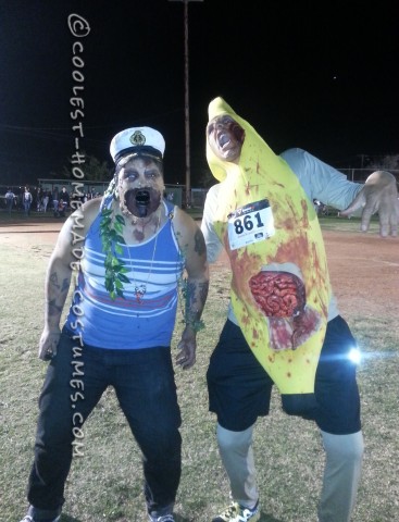 Divertido e inusual disfraz de banana zombie