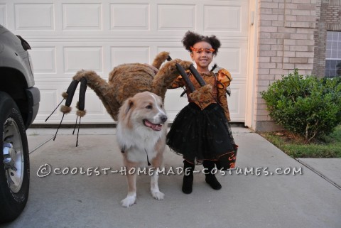 Traje de araña para perros y princesa araña para niños.