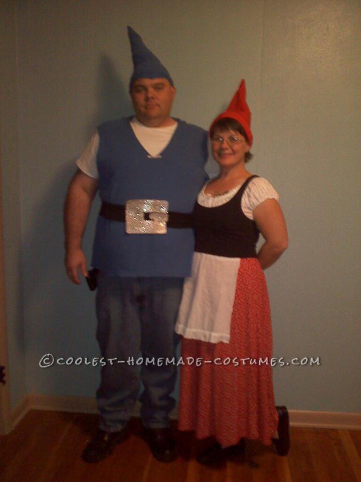 Disfraz de Halloween de última hora fácil para parejas: Gnomeo y Julieta