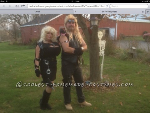 Enorme disfraz de pareja de Halloween de Beth y Bounty Hunter