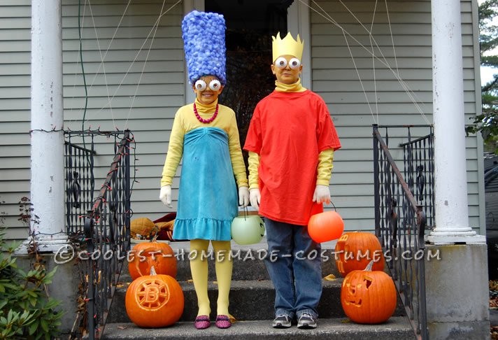 El disfraz de pareja más cool Marge y Bart Simpson