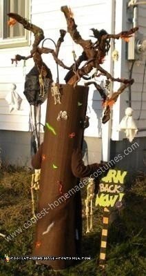 Disfraz de árbol aterrador hecho en casa