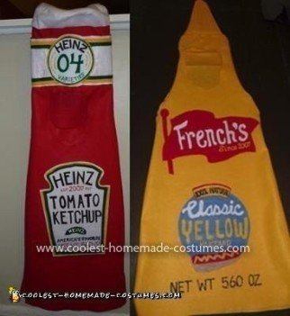 Disfraz casero de ketchup y mostaza