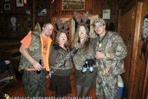 La mejor idea casera de disfraz de pareja de disfraces de Halloween de cazador y ciervo