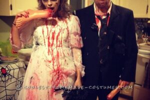 Creepy Bride and Groom Zombie Costume: The Newly Deads
