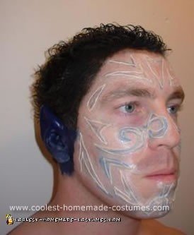 Orejas puestas (pintadas) y encaje totalmente pegado a la cara