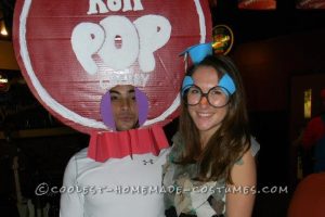 Genial idea de disfraz casero de pareja: Tootsie Roll Pop y Miss Owl