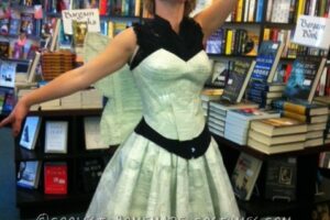Hermoso vestido de papel para un disfraz de hada de los libros.