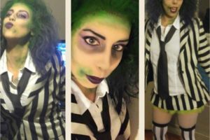 Impresionante disfraz DIY de Lady Beetlejuice para Halloween