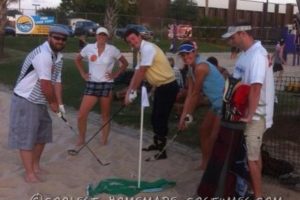 Traje de grupo de golf de bricolaje fácil sin costura con carrito