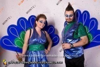 Idea de disfraz casero de pavo real para adultos