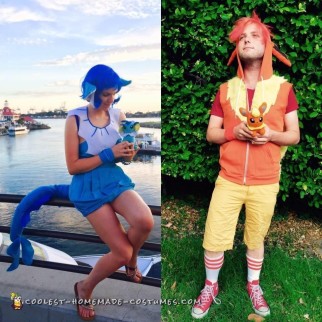 Pokémon enamorados: disfraz de pareja Vaporeon y Flareon