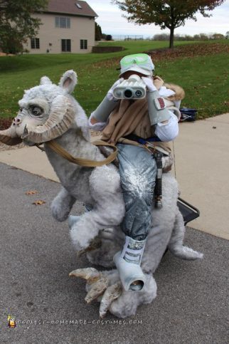 ¡El mejor disfraz de Halloween de Star Wars!  Luke Skywalker en Tauntaun 