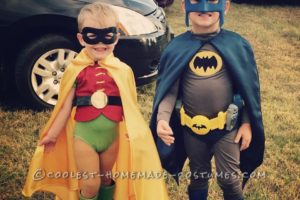 Disfraces infantiles de parejas de Batman y Robin de los años 60