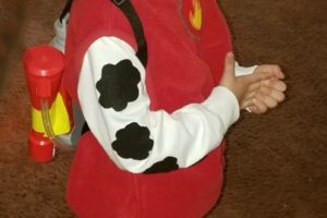 Bonito disfraz de Marshall de la Patrulla Canina para niños con camión de bomberos de bricolaje