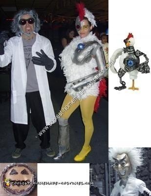 Idea de disfraz de pollo robot de Halloween DIY