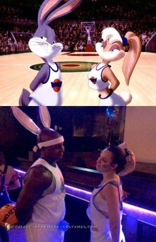 Disfraz para pareja de Bugs de Space Jam y Lola Bunny