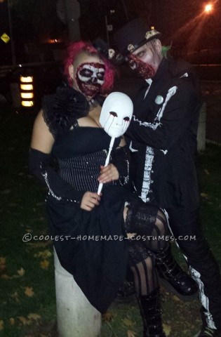 Disfraz de pareja zombie Dead Masquerade