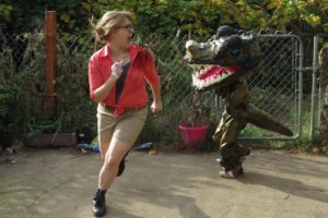 Impresionantes disfraces de «Jurassic Park»: T-Rex y Ellie