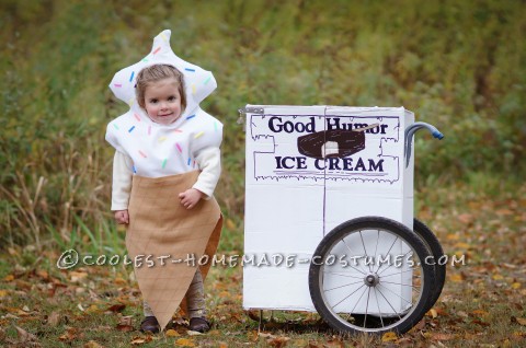 Disfraz de pareja vintage con buen humor: Hombre Helado Cono de Helado