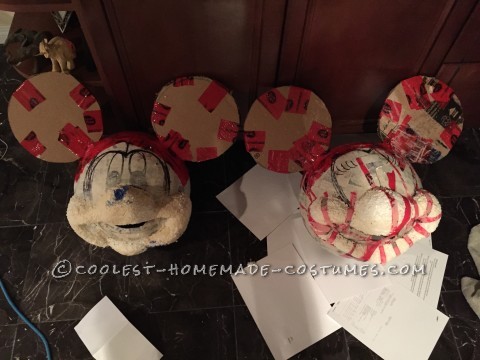 Disfraz vintage de Mickey y Minnie Mouse