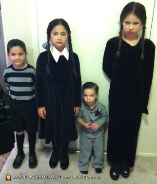 disfraz hecho a mano de la familia addams