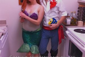 El mejor disfraz de pareja de sirena y Eric para Halloween