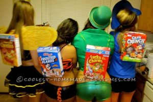 Disfraz de grupo de personajes de caja de cereal sexy