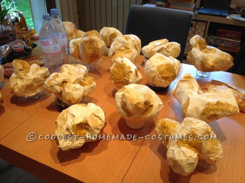 Palomitas de maíz teñidas.