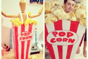 Genial disfraz de palomitas de maíz hecho en 3 días