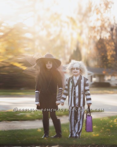 Disfraz alegre de la familia Beetlejuice