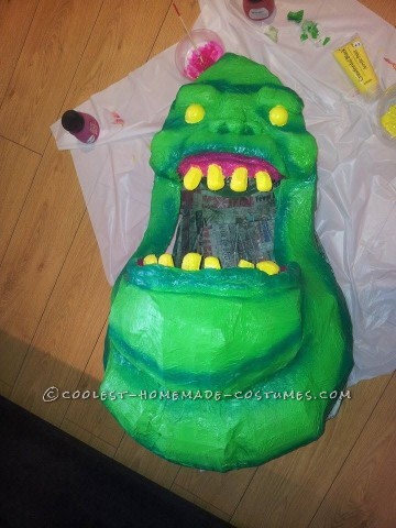 Slimer casero de un disfraz de Cazafantasmas