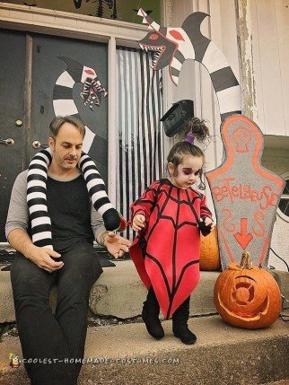 Cool DIY Beetlejuice Cartoon Lydia disfraz para niño